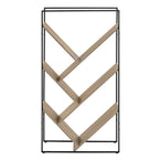 I 2201 Bookcase - 60"H / Dark Taupe / Black Metal - Furniture Depot (7881087647992)