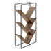 I 2202 Bookcase - 60"H / Brown Reclaimed Wood-Look / Black Metal - Furniture Depot (7881087844600)