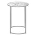 I 2205 Accent Table - 24"H / White Marble-Look / Silver Metal - Furniture Depot (7881087975672)