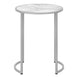 I 2205 Accent Table - 24"H / White Marble-Look / Silver Metal - Furniture Depot (7881087975672)