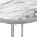 I 2205 Accent Table - 24"H / White Marble-Look / Silver Metal - Furniture Depot (7881087975672)