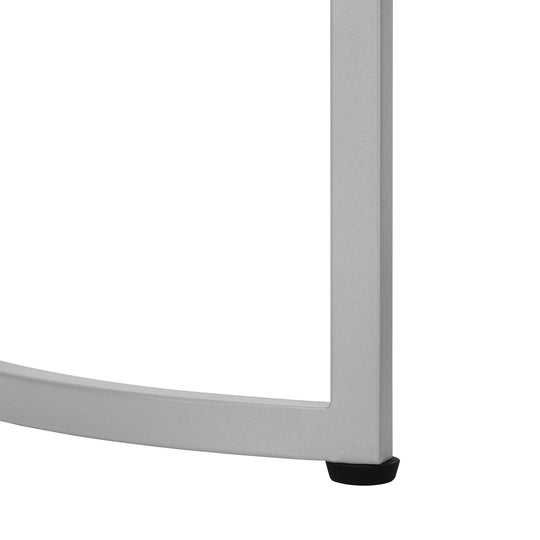 I 2205 Accent Table - 24"H / White Marble-Look / Silver Metal - Furniture Depot (7881087975672)