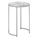 I 2205 Accent Table - 24"H / White Marble-Look / Silver Metal - Furniture Depot (7881087975672)