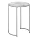 I 2205 Accent Table - 24"H / White Marble-Look / Silver Metal - Furniture Depot (7881087975672)