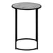 I 2206 Accent Table - 24"H / Grey Stone-Look / Black Metal - Furniture Depot (7881088205048)