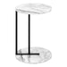 I 2210 Accent Table - 24"H / White Marble-Look / Black Metal - Furniture Depot (7881088368888)