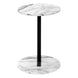 I 2210 Accent Table - 24"H / White Marble-Look / Black Metal - Furniture Depot (7881088368888)