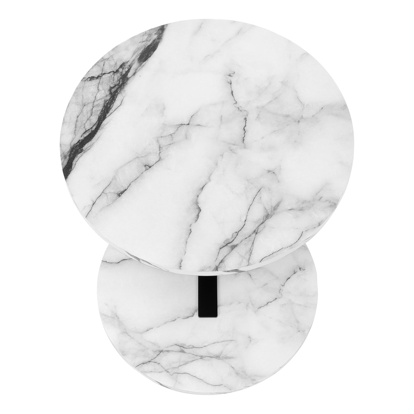 I 2210 Accent Table - 24"H / White Marble-Look / Black Metal - Furniture Depot (7881088368888)