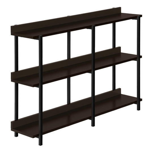 I 2215 Accent Table - 48"L / Espresso / Black Metal Hall Console - Furniture Depot