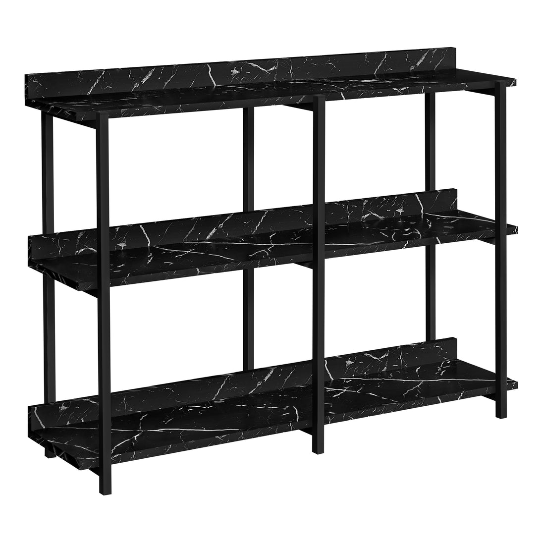 I 2220 Accent Table - 48"L / Black Marble / Black Metal Console - Furniture Depot (7881089089784)