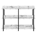 I 2221 Accent Table - 48"L / White Marble / Black Metal Console - Furniture Depot (7881089253624)