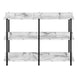 I 2221 Accent Table - 48"L / White Marble / Black Metal Console - Furniture Depot (7881089253624)