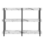 I 2221 Accent Table - 48"L / White Marble / Black Metal Console - Furniture Depot (7881089253624)