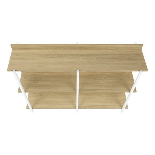 I 2222 Accent Table - 48"L / Natural / White Metal Hall Console - Furniture Depot (7881089483000)