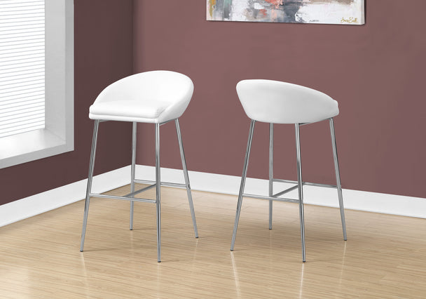 I 2297 Barstool - 2pcs / White / Chrome Base / Bar Height - Furniture Depot (7881089876216)