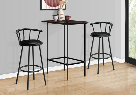 I 2345 Home Bar - 24"X 36"/ Espresso / Black Metal Spacesaver - Furniture Depot