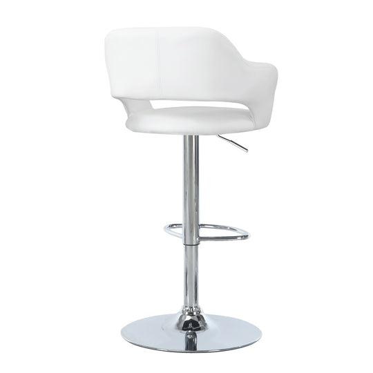 I 2358 Barstool - White / Chrome Metal Hydraulic Lift - Furniture Depot