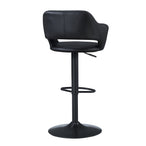 I 2381 Barstool - Black / Black Metal Hydraulic Lift - Furniture Depot