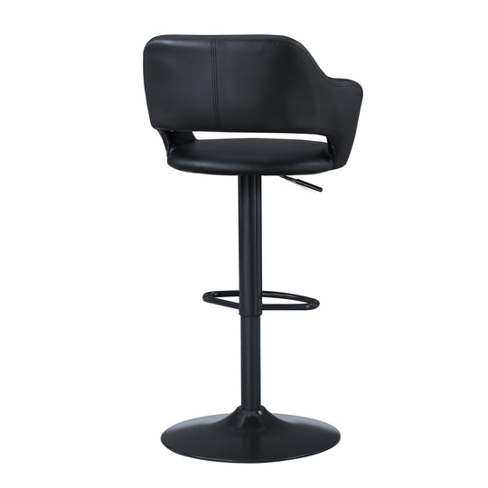 I 2381 Barstool - Black / Black Metal Hydraulic Lift - Furniture Depot