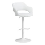 I 2382 Barstool - White / White Metal Hydraulic Lift - Furniture Depot