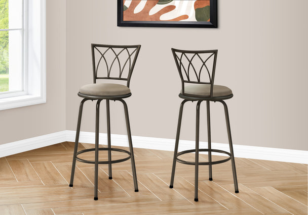 I 2393 Barstool - 2pcs / 43"H / Swivel / Dark Coffee Metal - Furniture Depot (7881091514616)