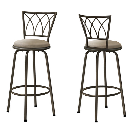 I 2393 Barstool - 2pcs / 43"H / Swivel / Dark Coffee Metal - Furniture Depot (7881091514616)