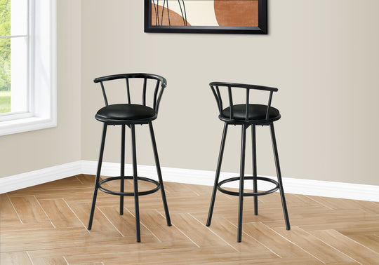 I 2398 Barstool - 2pcs / 36"H / Swivel / Black Metal - Furniture Depot (7881091547384)