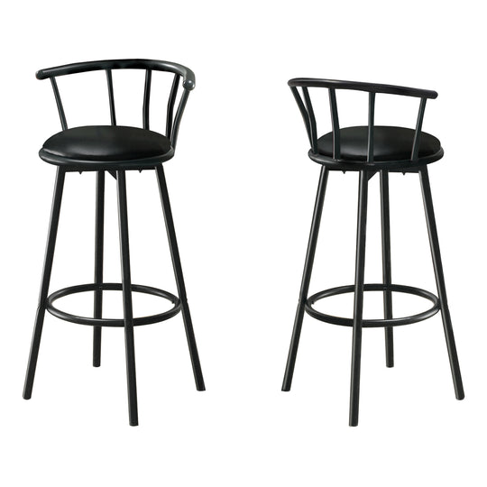 I 2398 Barstool - 2pcs / 36"H / Swivel / Black Metal - Furniture Depot (7881091547384)