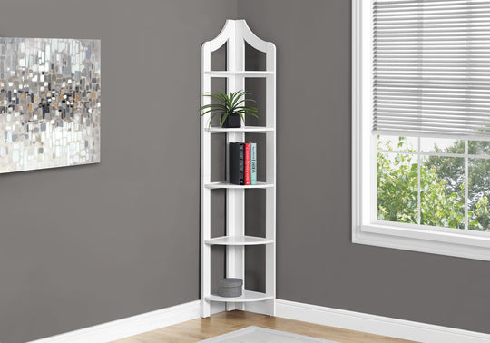 I 2419 Bookcase - 72"H / White Corner Accent Etagere - Furniture Depot (7881091875064)