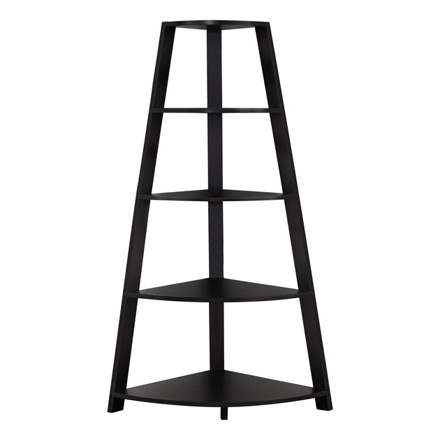 I 2423 Bookcase - 60"H / Espresso Corner Accent Etagere - Furniture Depot