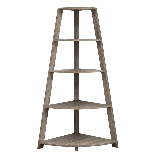 I 2424 Bookcase - 60"H / Dark Taupe Corner Accent Etagere - Furniture Depot (7881091940600)
