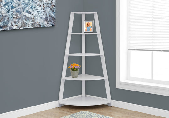 I 2425 Bookcase - 60"H / White Corner Accent Etagere - Furniture Depot (7881091973368)