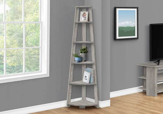 I 2433 Bookcase - 72""H / Industrial Grey Corner Accent Etagere - Furniture Depot (7881092169976)