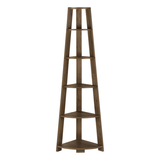 I 2464 Bookcase - 72""H / Dark Walnut Corner Accent Etagere - Furniture Depot (7881092694264)