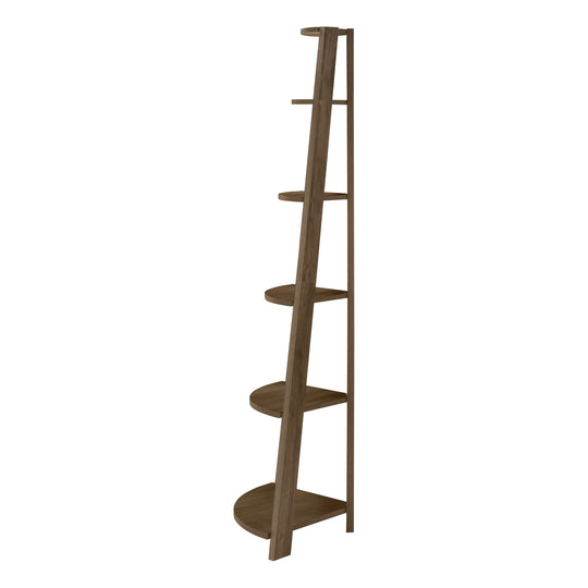 I 2464 Bookcase - 72""H / Dark Walnut Corner Accent Etagere - Furniture Depot (7881092694264)