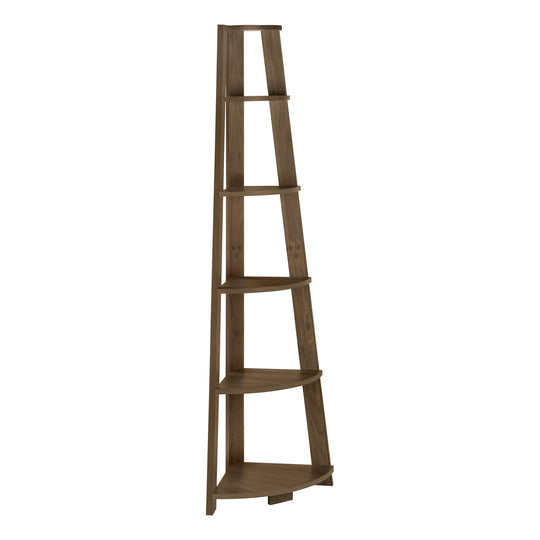 I 2464 Bookcase - 72""H / Dark Walnut Corner Accent Etagere - Furniture Depot (7881092694264)