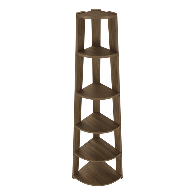 I 2464 Bookcase - 72""H / Dark Walnut Corner Accent Etagere - Furniture Depot (7881092694264)