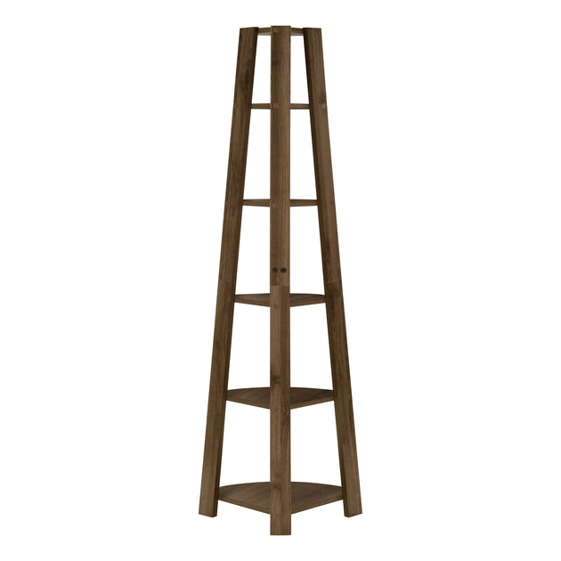 I 2464 Bookcase - 72""H / Dark Walnut Corner Accent Etagere - Furniture Depot (7881092694264)