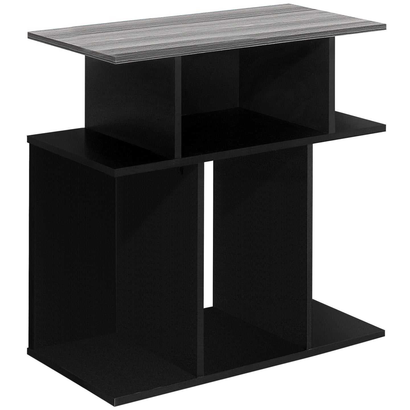 I 2477 Accent Table - 24"H / Black / Grey Top - Furniture Depot (7881093316856)