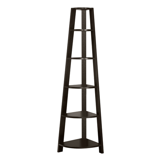 I 2495 Bookcase - 72""H / Espresso Corner Accent Etagere - Furniture Depot (7881093611768)