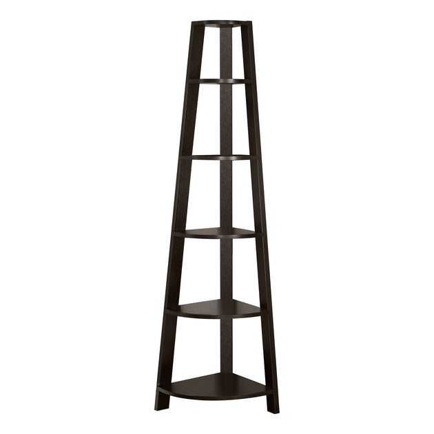I 2495 Bookcase - 72""H / Espresso Corner Accent Etagere - Furniture Depot (7881093611768)