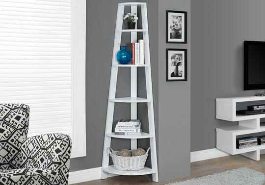 I 2496 Bookcase - 72"H / White Corner Accent Etagere - Furniture Depot (7881093644536)