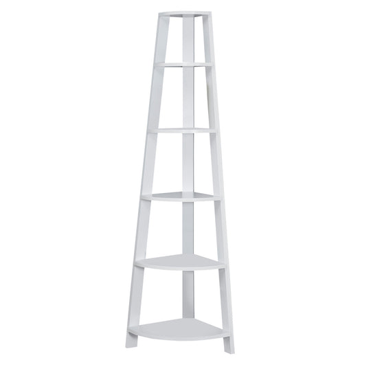 I 2496 Bookcase - 72"H / White Corner Accent Etagere - Furniture Depot (7881093644536)