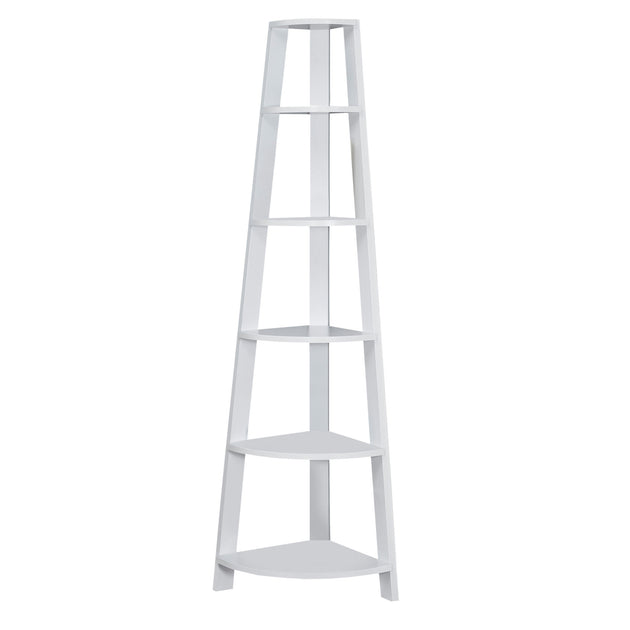 I 2496 Bookcase - 72"H / White Corner Accent Etagere - Furniture Depot (7881093644536)
