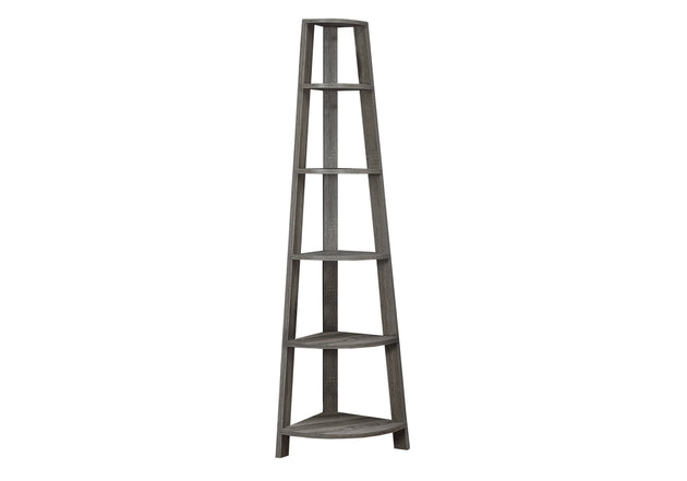 I 2497 Bookcase - 72"H / Dark Taupe Corner Accent Etagere - Furniture Depot (7881093677304)