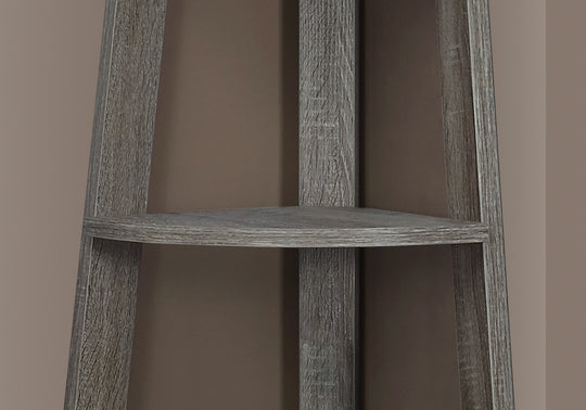 I 2497 Bookcase - 72"H / Dark Taupe Corner Accent Etagere - Furniture Depot (7881093677304)