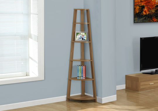I 2498 Bookcase - 72"H / Walnut Corner Etagere - Furniture Depot (7881093710072)