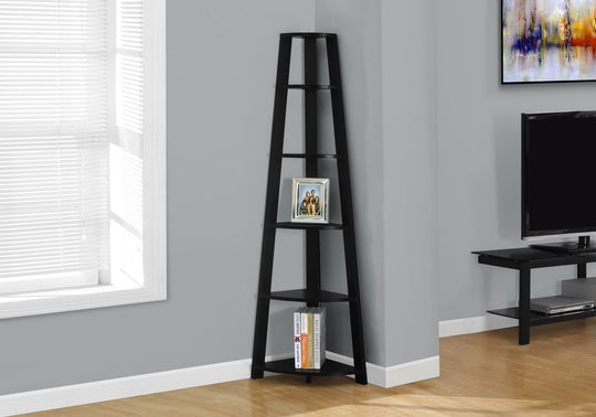 I 2499 Bookcase - 72"H / Black Corner Accent Etagere - Furniture Depot (7881093742840)