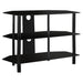 I 2506 Tv Stand - 36"L / Black Metal With Tempered Black Glass - Furniture Depot (7881093873912)