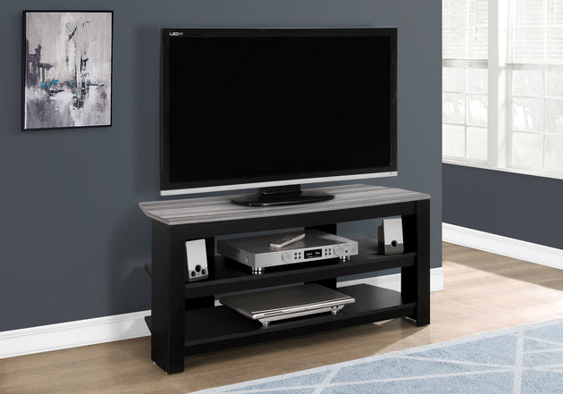 I 2564 Tv Stand - 42"L / Black / Grey Top Corner - Furniture Depot (7881094267128)